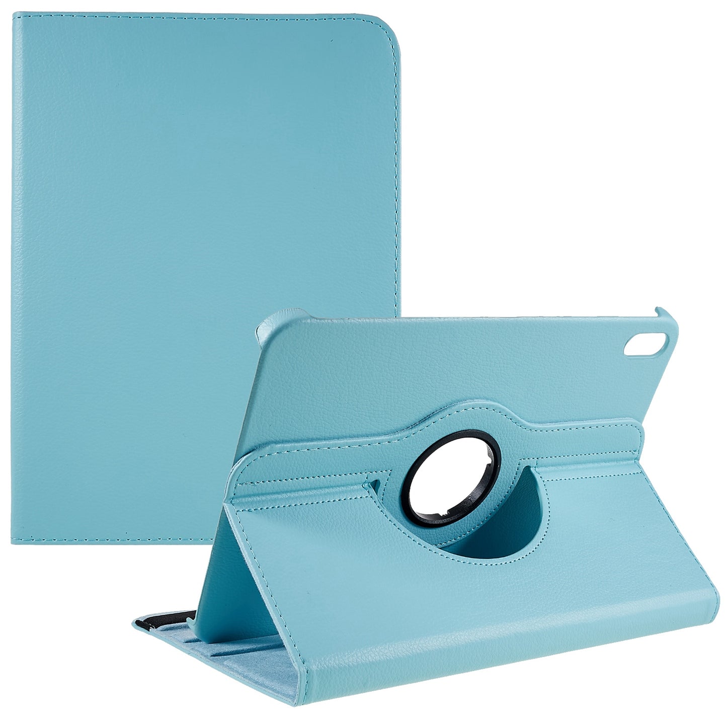For iPad 10.9 (2022) Protective Case Rotary Stand PU Leather Anti-drop Tablet Cover with Elastic Band