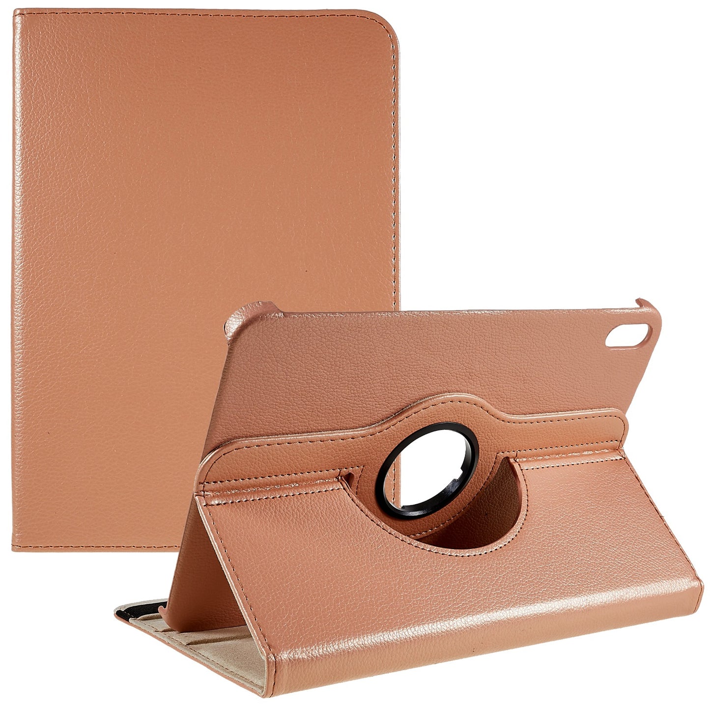 For iPad 10.9 (2022) Protective Case Rotary Stand PU Leather Anti-drop Tablet Cover with Elastic Band