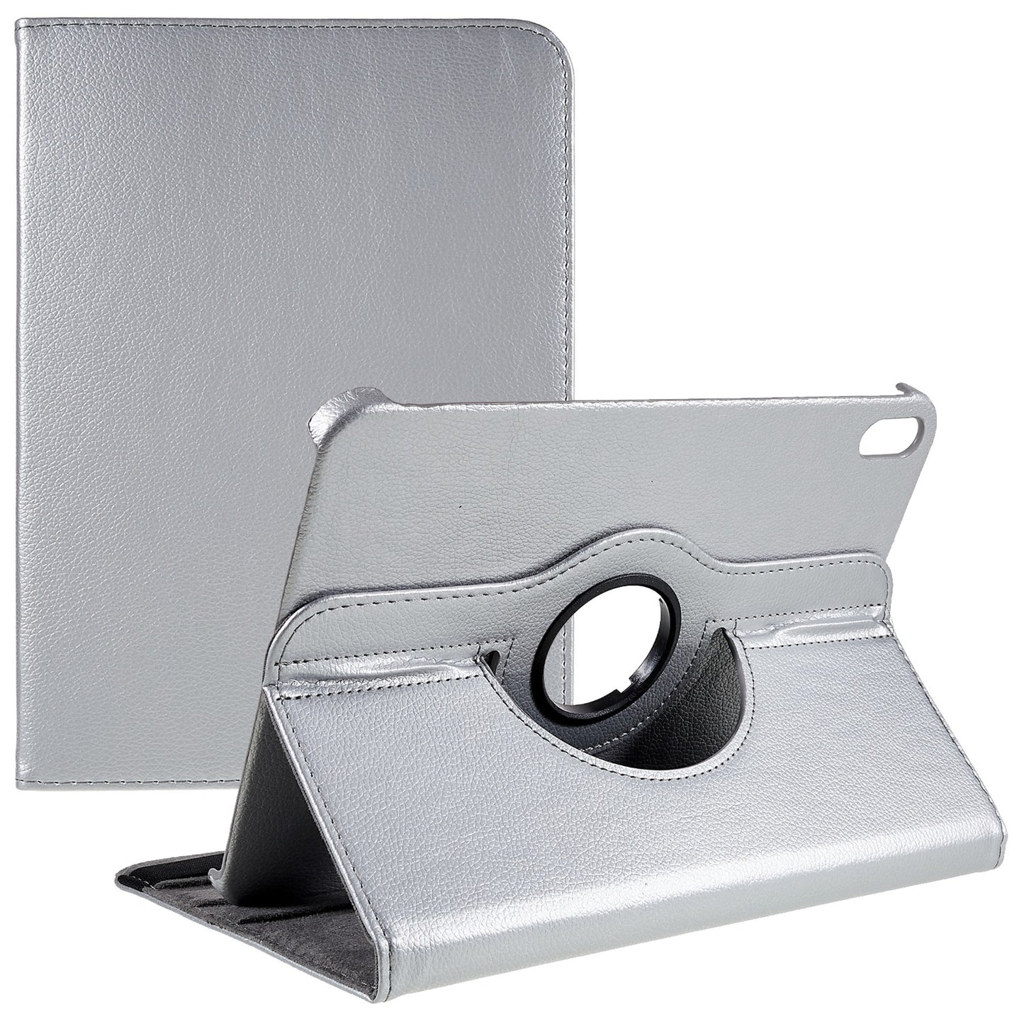 For iPad 10.9 (2022) Protective Case Rotary Stand PU Leather Anti-drop Tablet Cover with Elastic Band