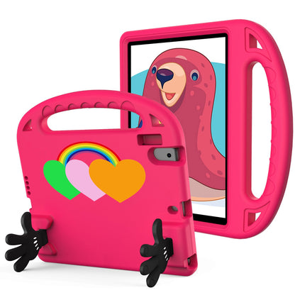 For iPad Air (2013) / Air 2  /  iPad 9.7-inch (2017) / (2018) EVA Protective Case Love Heart Pattern Palm Shape Tablet Cover with Grip Handle / Kickstand