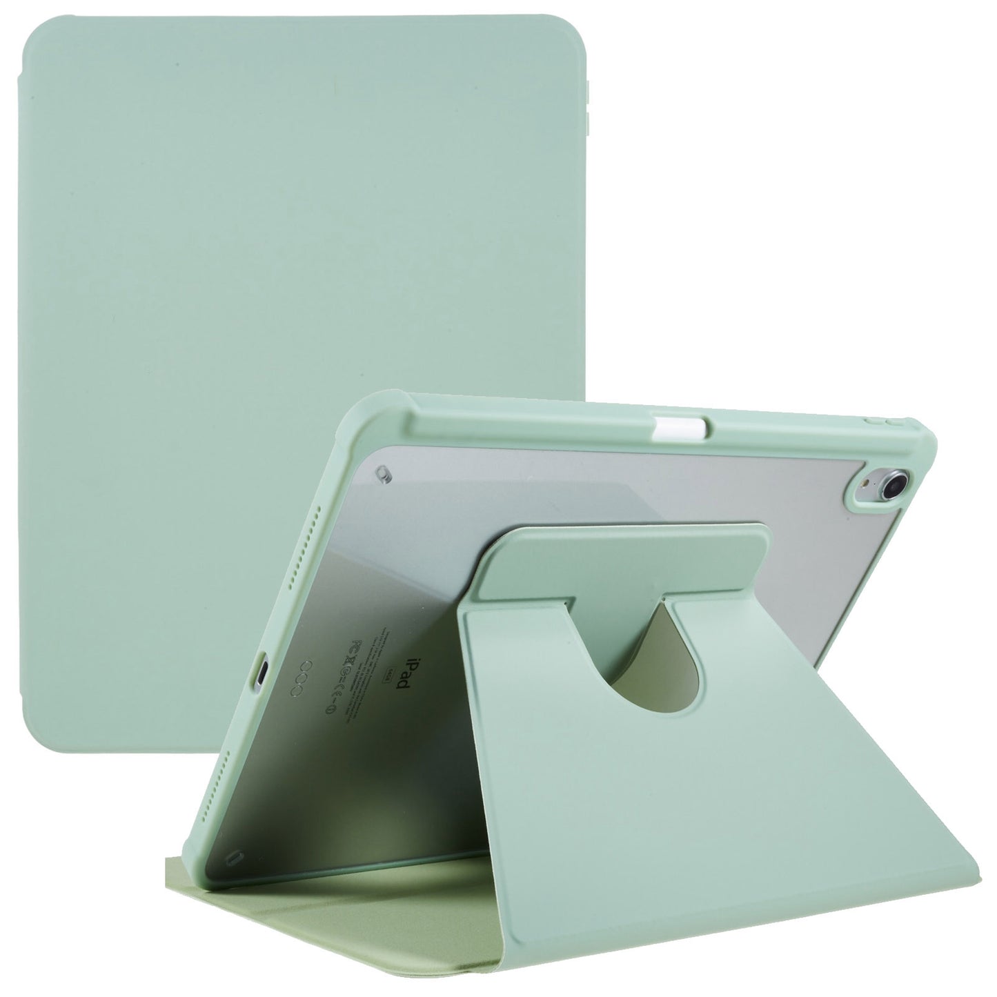 For iPad Air (2020) / (2022) Auto Wake and Sleep Tablet Case with Rotary Kickstand PU Leather + TPU + Acrylic Protective Cover