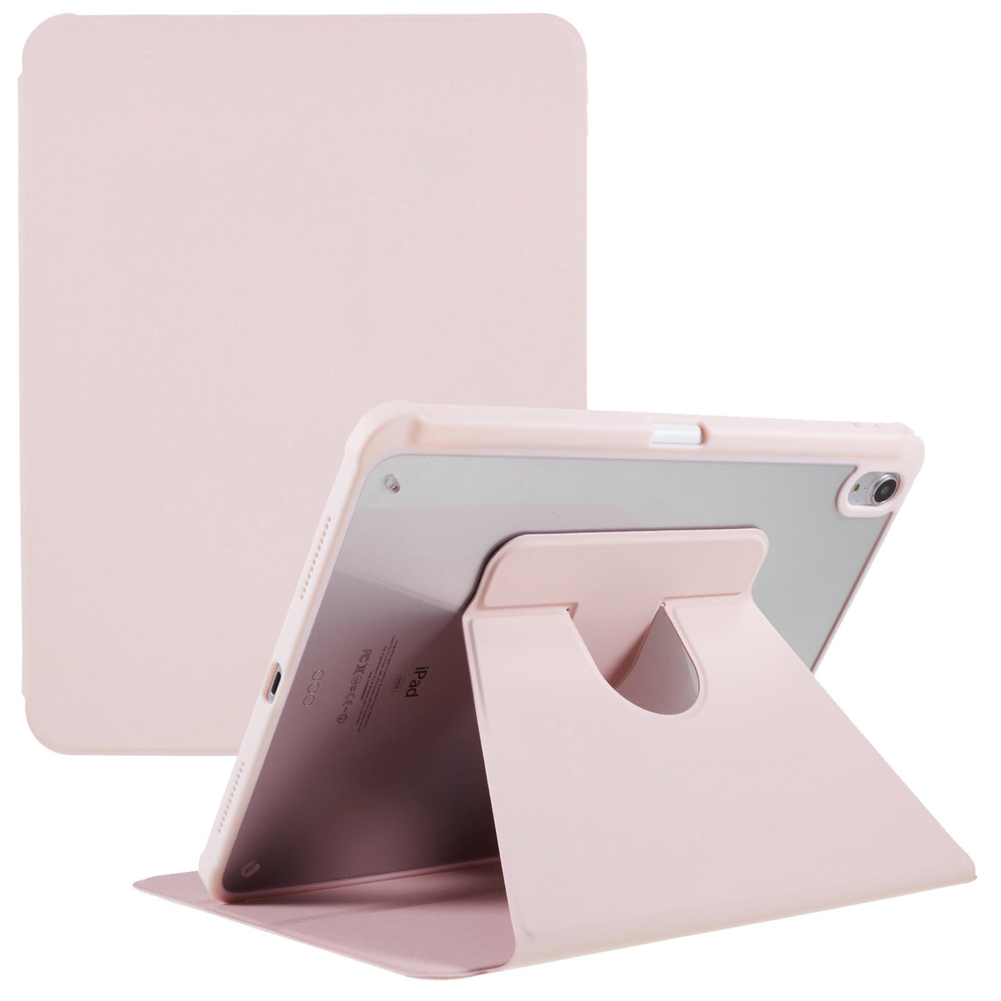 For iPad Air (2020) / (2022) Auto Wake and Sleep Tablet Case with Rotary Kickstand PU Leather + TPU + Acrylic Protective Cover