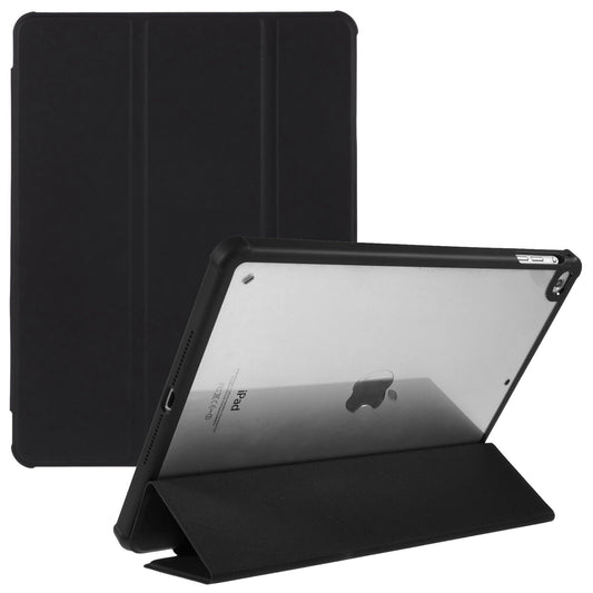For iPad Air (2013) / Air 2 / iPad 9.7-inch (2017) / (2018) Tri-fold Stand Case Auto Wake and Sleep PU Leather + TPU + Acrylic Tablet Slim Case Shockproof Cover