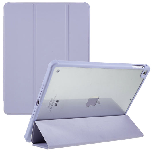 For iPad Air (2013) / Air 2 / iPad 9.7-inch (2017) / (2018) Tri-fold Stand Case Auto Wake and Sleep PU Leather + TPU + Acrylic Tablet Slim Case Shockproof Cover