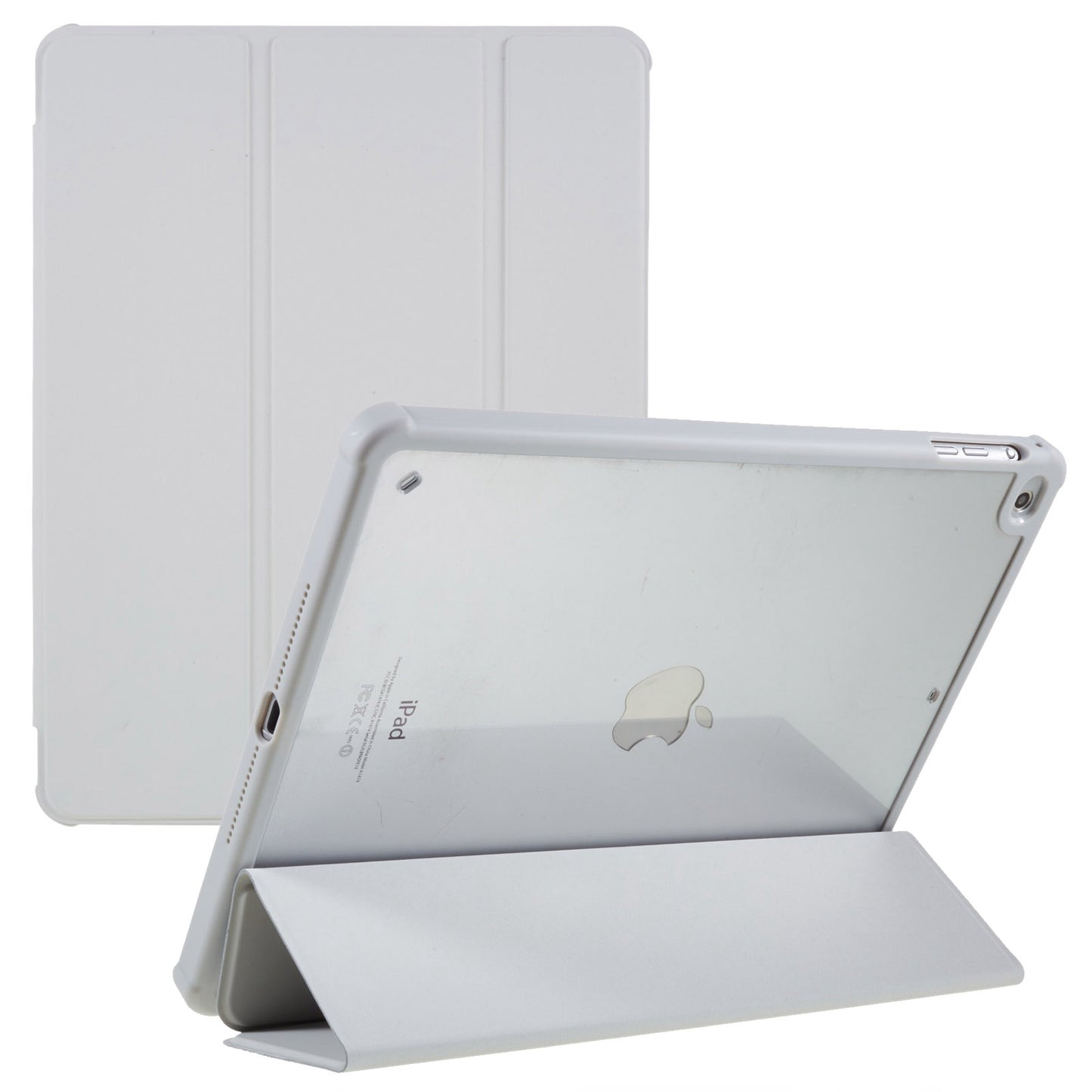 For iPad Air (2013) / Air 2 / iPad 9.7-inch (2017) / (2018) Tri-fold Stand Case Auto Wake and Sleep PU Leather + TPU + Acrylic Tablet Slim Case Shockproof Cover
