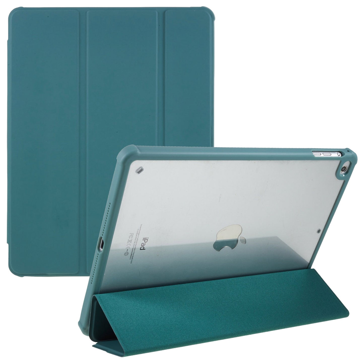 For iPad Air (2013) / Air 2 / iPad 9.7-inch (2017) / (2018) Tri-fold Stand Case Auto Wake and Sleep PU Leather + TPU + Acrylic Tablet Slim Case Shockproof Cover