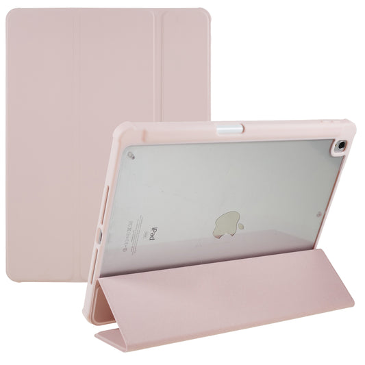 For iPad 10.2 (2021) / (2019) / (2020) Shockproof Case PU Leather + TPU + Acrylic Tablet Case Tri-fold Stand Protective Cover