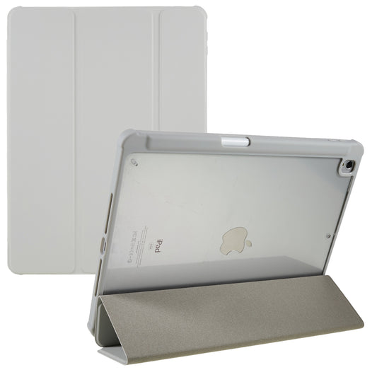 For iPad 10.2 (2021) / (2019) / (2020) Shockproof Case PU Leather + TPU + Acrylic Tablet Case Tri-fold Stand Protective Cover