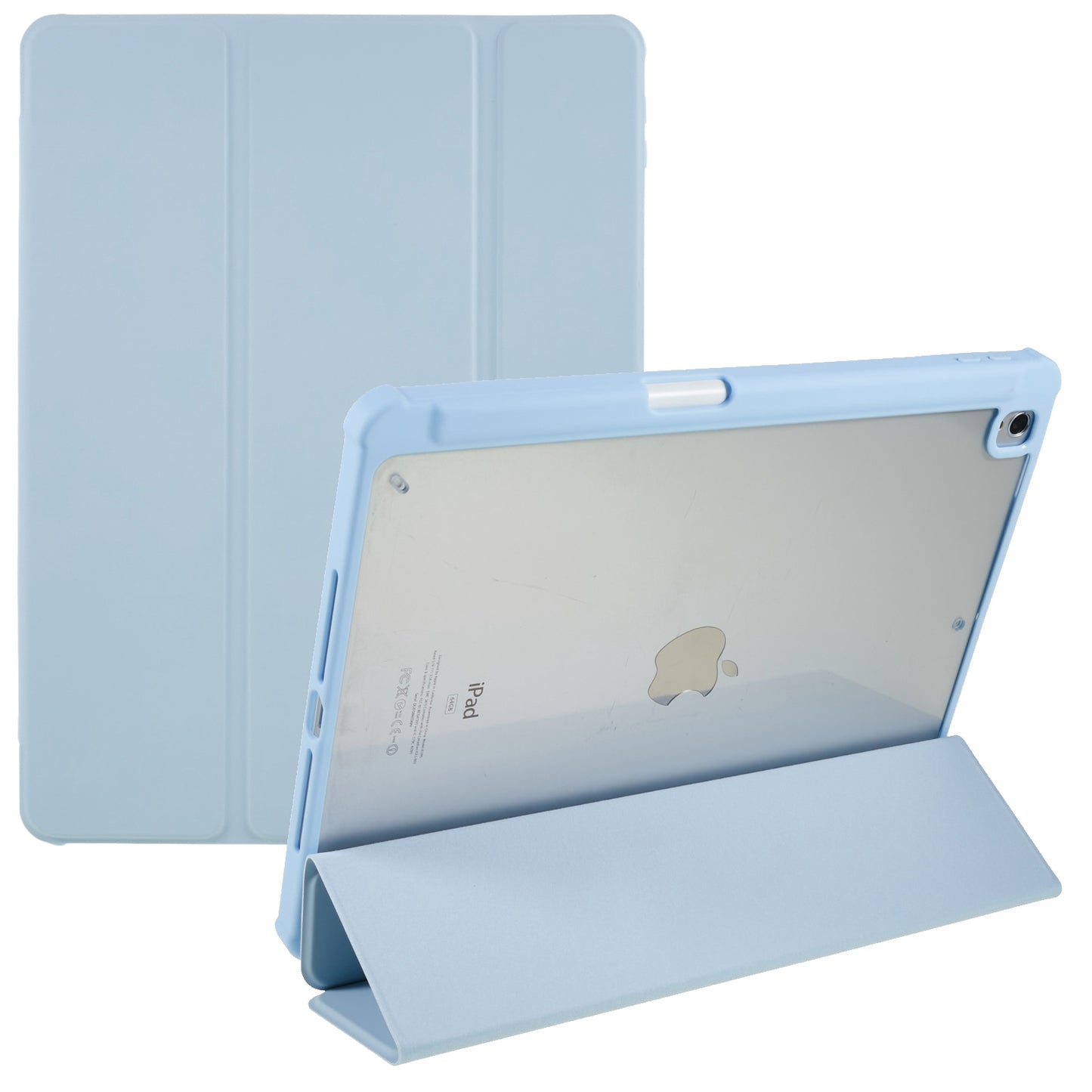For iPad 10.2 (2021) / (2019) / (2020) Shockproof Case PU Leather + TPU + Acrylic Tablet Case Tri-fold Stand Protective Cover