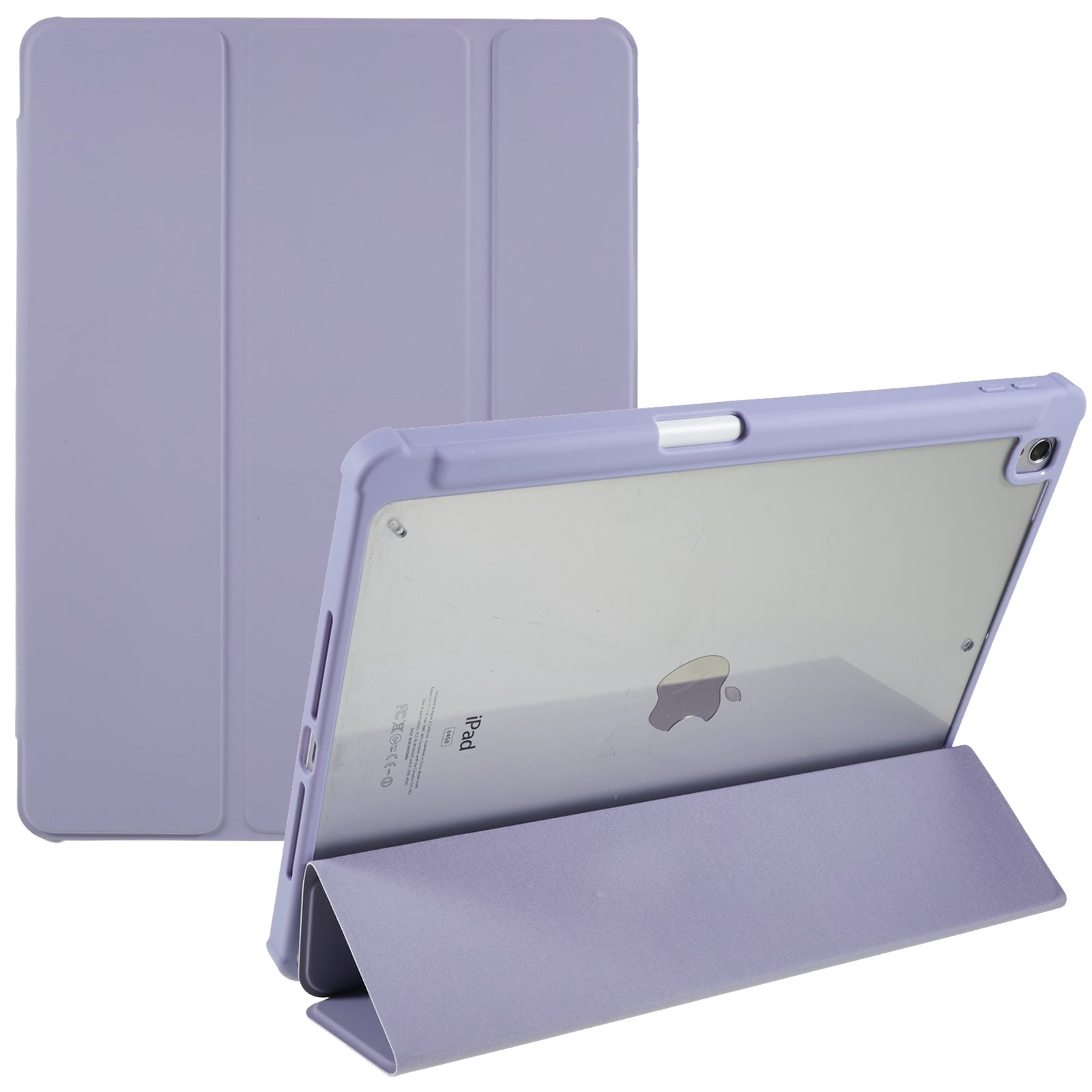 For iPad 10.2 (2021) / (2019) / (2020) Shockproof Case PU Leather + TPU + Acrylic Tablet Case Tri-fold Stand Protective Cover
