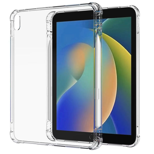 For iPad 10.9 (2022) / iPad 10th Gen Soft TPU Protective Case Reinforced Corner Anti-Scratch Ultra Clear Tablet Cover with Pencil Holder
