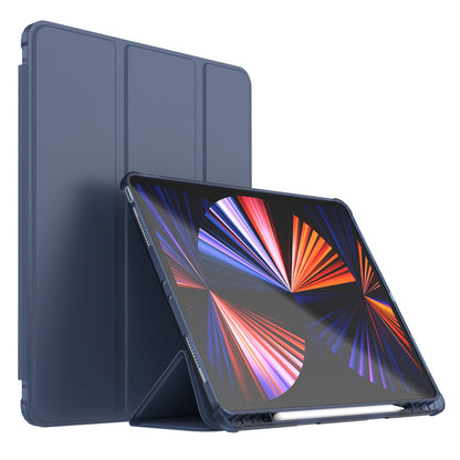 For iPad Pro 12.9 (2020) / (2021) / (2022) PU Leather Trifold Stand Cover Auto Sleep / Wake Smart Tablet Case with Pencil Holder