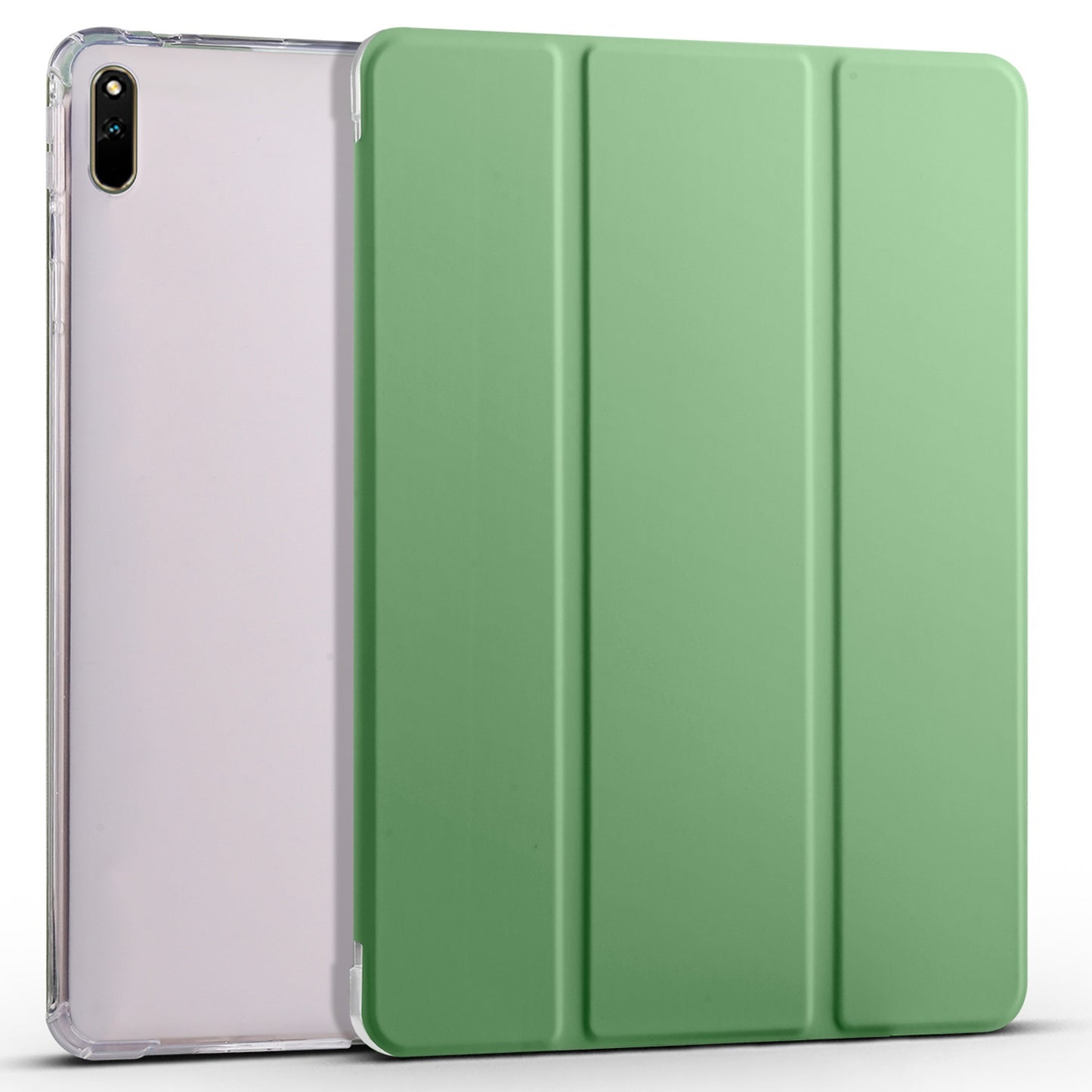 For Huawei MatePad 11 (2021) PU Leather Tri-Fold Stand Folio Shockproof Case Auto Sleep / Wake Smart Tablet Cover with Pencil Holder