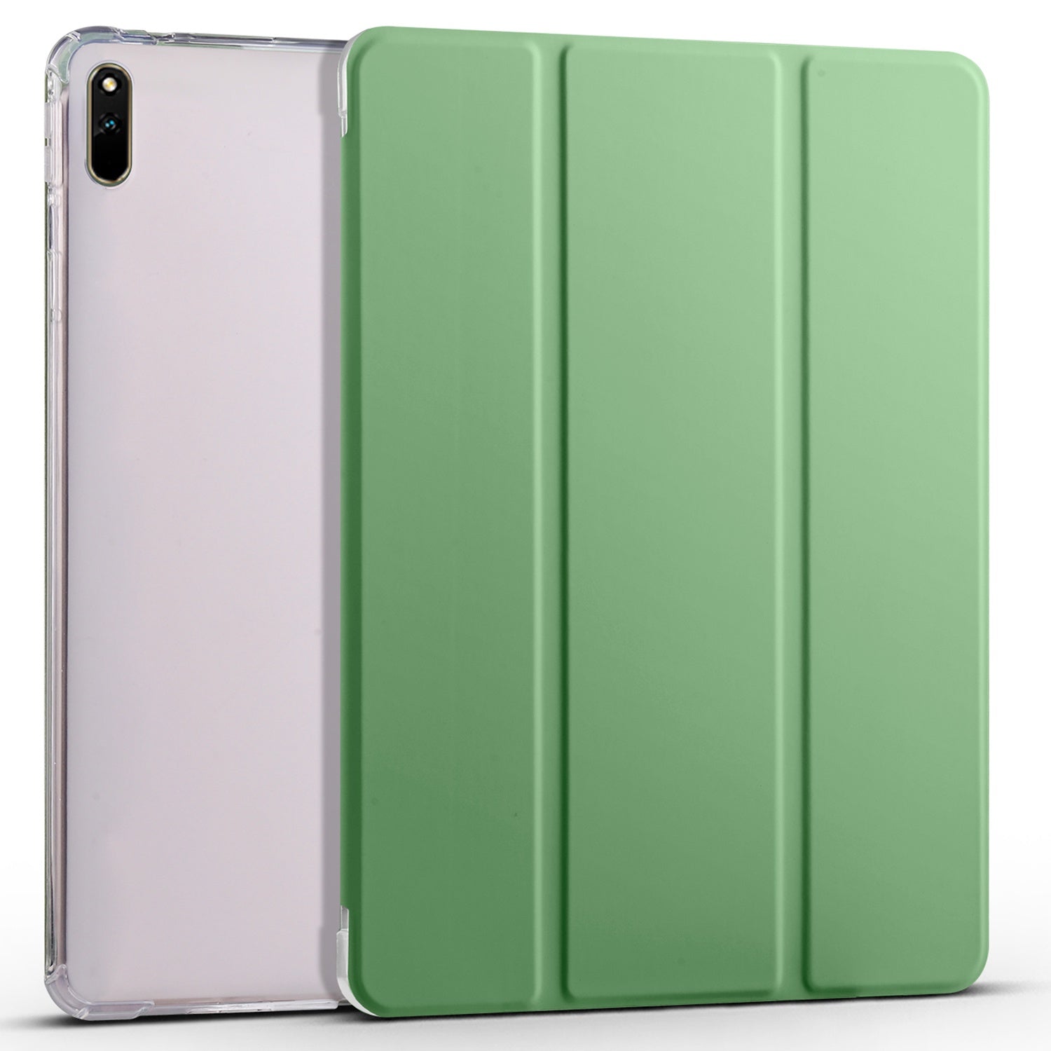 For Huawei MatePad 11 (2021) PU Leather Tri-Fold Stand Folio Shockproof Case Auto Sleep / Wake Smart Tablet Cover with Pencil Holder