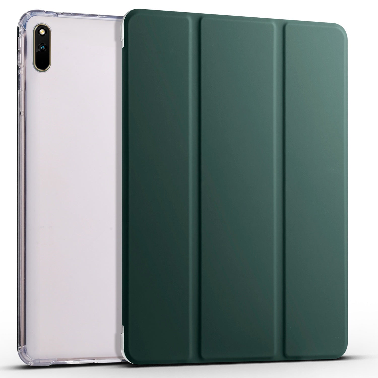 For Huawei MatePad 11 (2021) PU Leather Tri-Fold Stand Folio Shockproof Case Auto Sleep / Wake Smart Tablet Cover with Pencil Holder