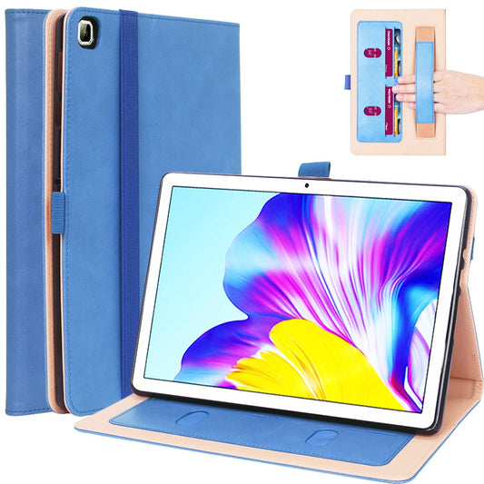 For Honor Pad X8 Business Retro Texture Tablet Case PU Leather Card Holder Stand Cover with Hand Strap and Elastic Band