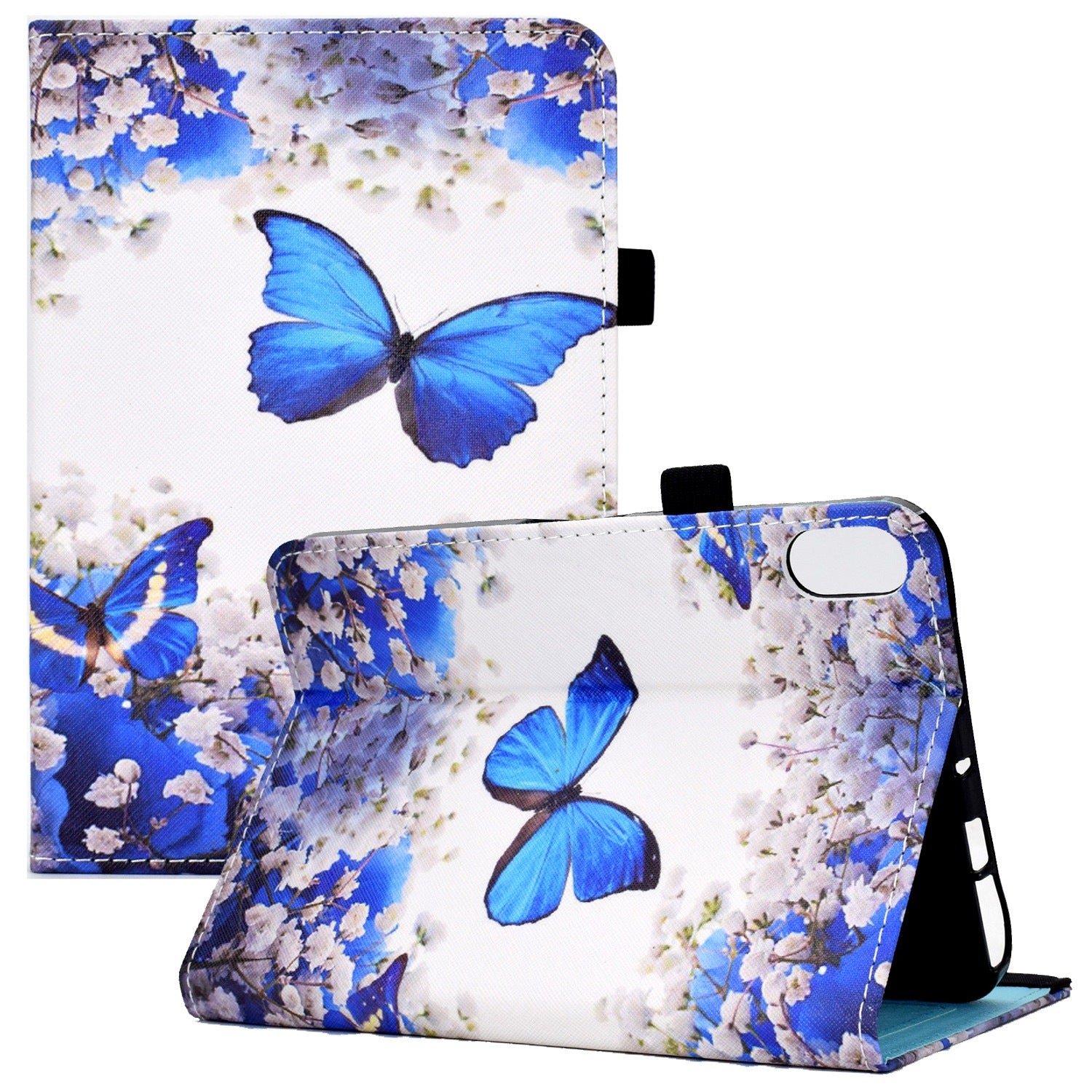 For iPad 10.9 (2022) Pattern Printing Stitching Tablet Case PU Leather Card Slots Flip Stand Cover with Elastic Band
