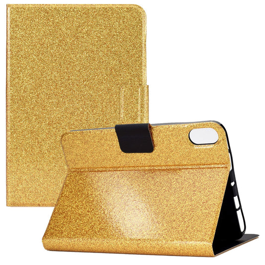 For iPad 10.9 (2022) / iPad 10th Gen Glittery Sparkly Folio Tablet Case PU Leather Magnetic Clasp Protective Cover with Stand Card Holder