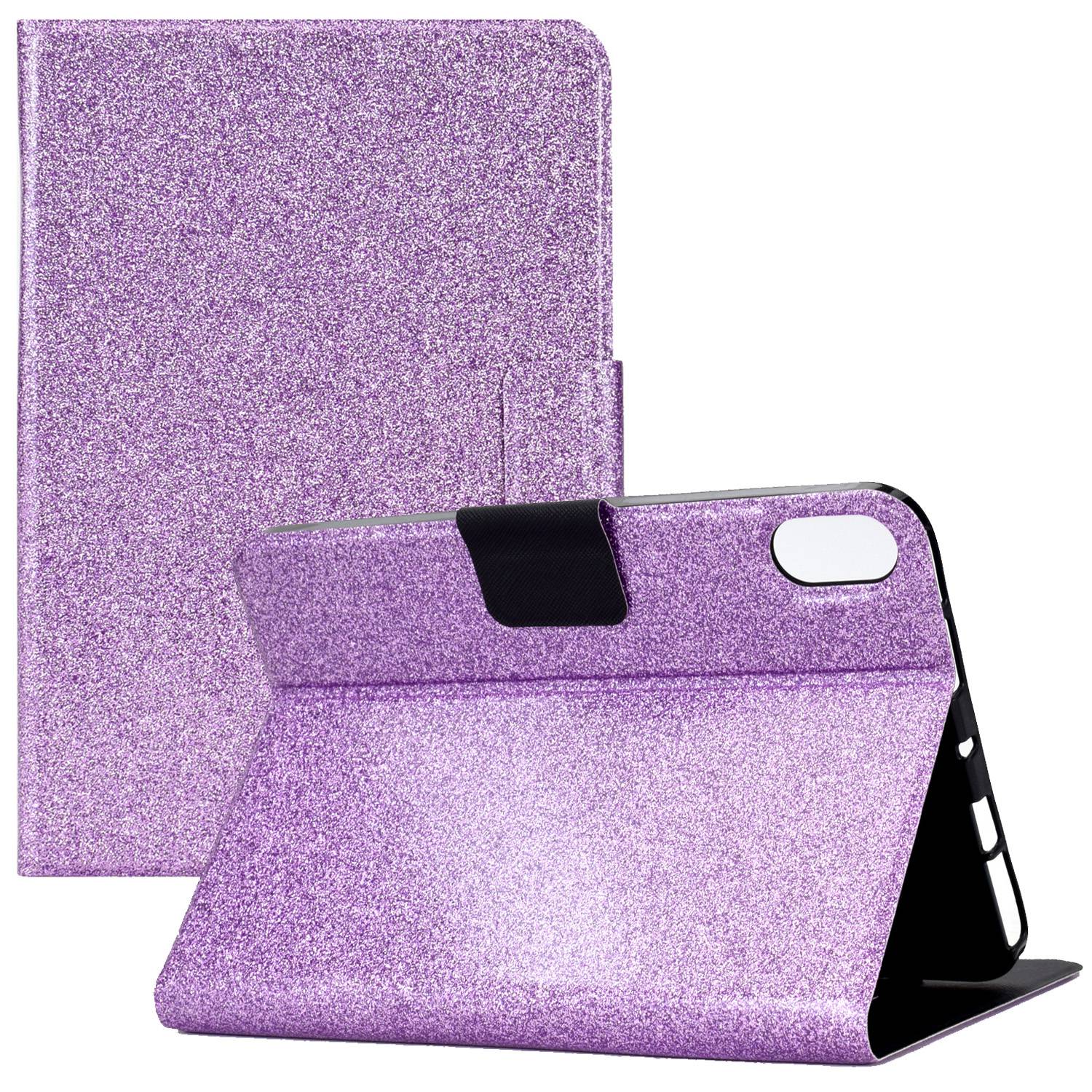 For iPad 10.9 (2022) / iPad 10th Gen Glittery Sparkly Folio Tablet Case PU Leather Magnetic Clasp Protective Cover with Stand Card Holder