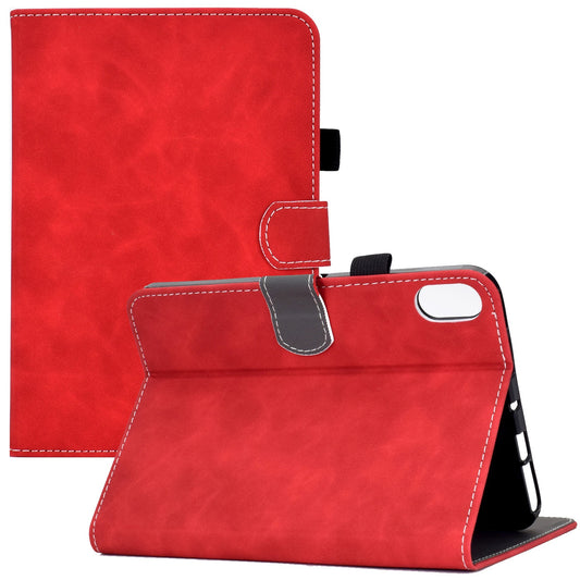 For iPad 10.9 (2022) Cowhide Textured Leather Tablet Case Shockproof Card Holder Protective Cover with Stand