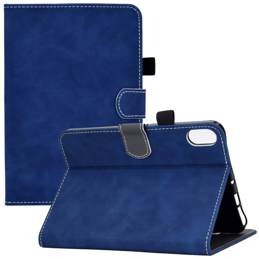 For iPad 10.9 (2022) Cowhide Textured Leather Tablet Case Shockproof Card Holder Protective Cover with Stand