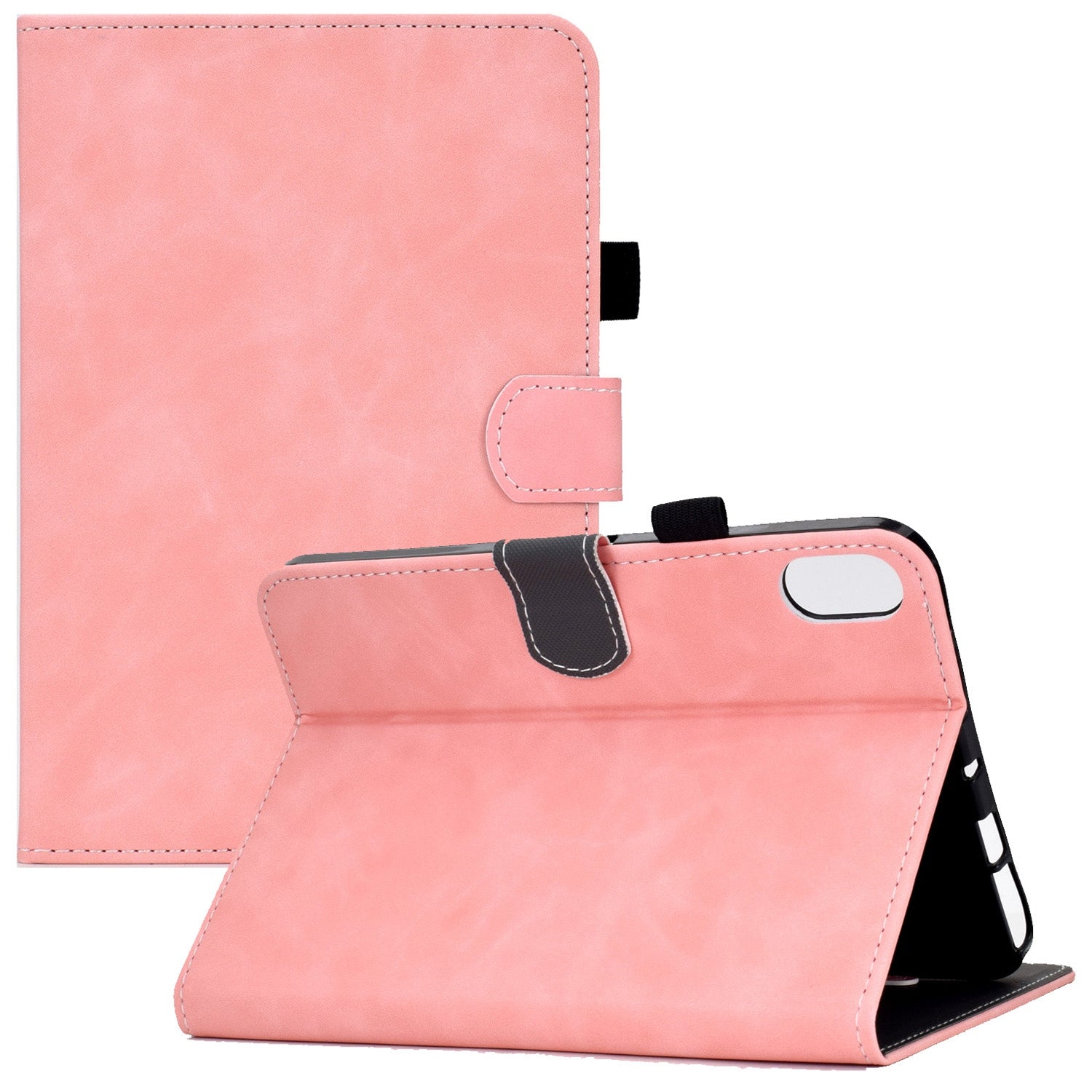 For iPad 10.9 (2022) Cowhide Textured Leather Tablet Case Shockproof Card Holder Protective Cover with Stand