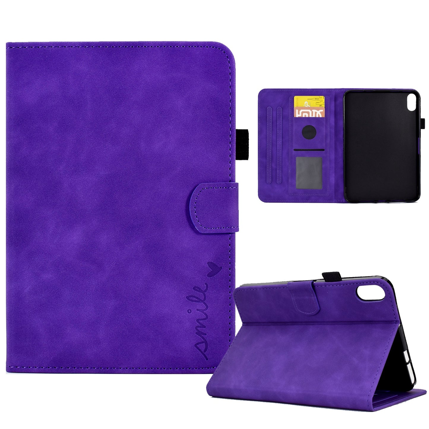 For iPad 10.9 (2022) PU Leather Case Shockproof Tablet Cover Protective Stand Case with Card Holder / Pencil Holder