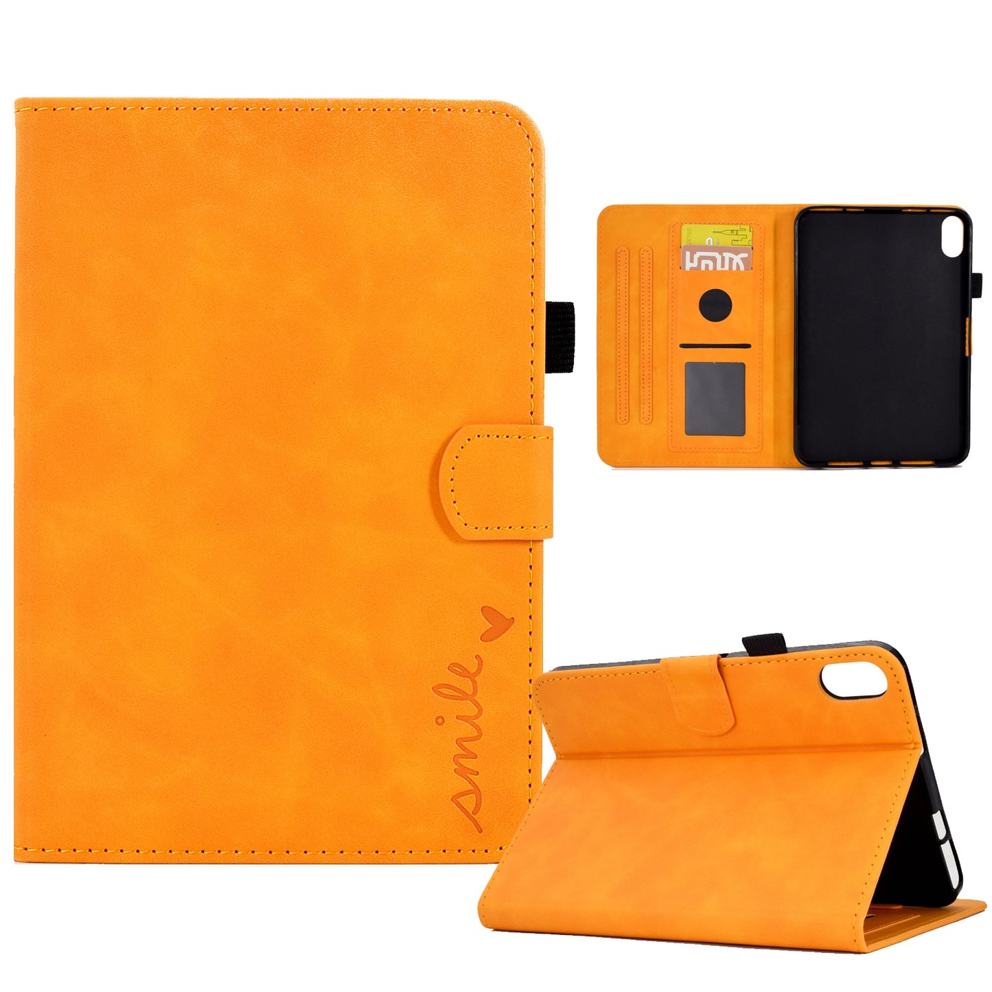 For iPad 10.9 (2022) PU Leather Case Shockproof Tablet Cover Protective Stand Case with Card Holder / Pencil Holder