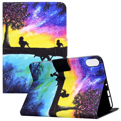 For iPad 10.9 (2022) / iPad 10th Gen Pattern Printing Tablet Case PU Leather Stand Shockproof Auto Wake / Sleep Smart Cover with Card Holder