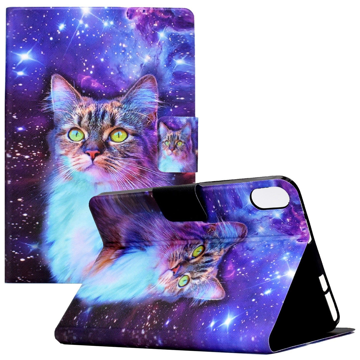 For iPad 10.9 (2022) / iPad 10th Gen Pattern Printing Tablet Case PU Leather Stand Shockproof Auto Wake / Sleep Smart Cover with Card Holder