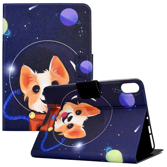 For iPad 10.9 (2022) / iPad 10th Gen Pattern Printing PU Leather Tablet Case Folding Stand Folio Cover with Card Holder