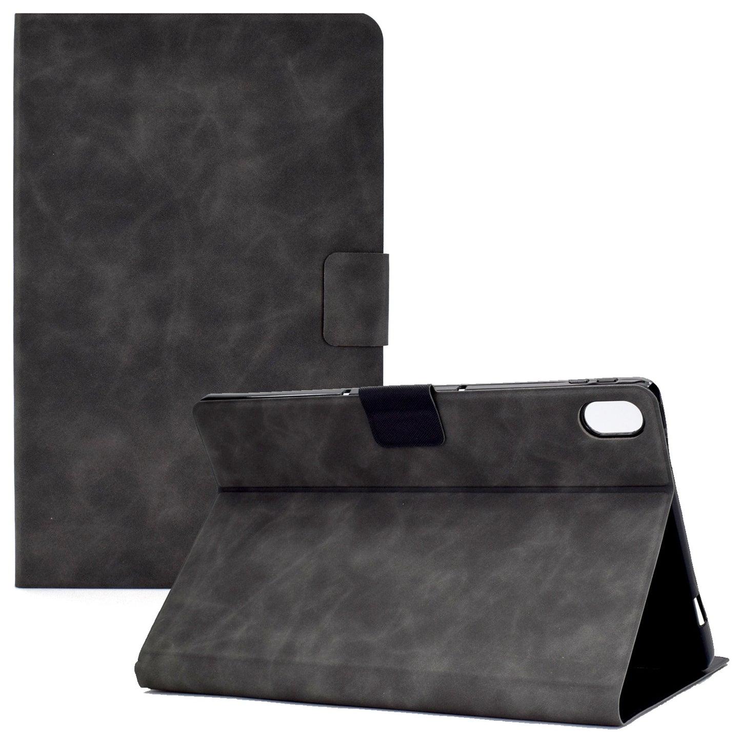 For iPad 10.9 (2022) / iPad 10th Gen Adjustable Stand Folio Tablet Case Cowhide Texture PU Leather Anti-Scratch Cover with Card Holder