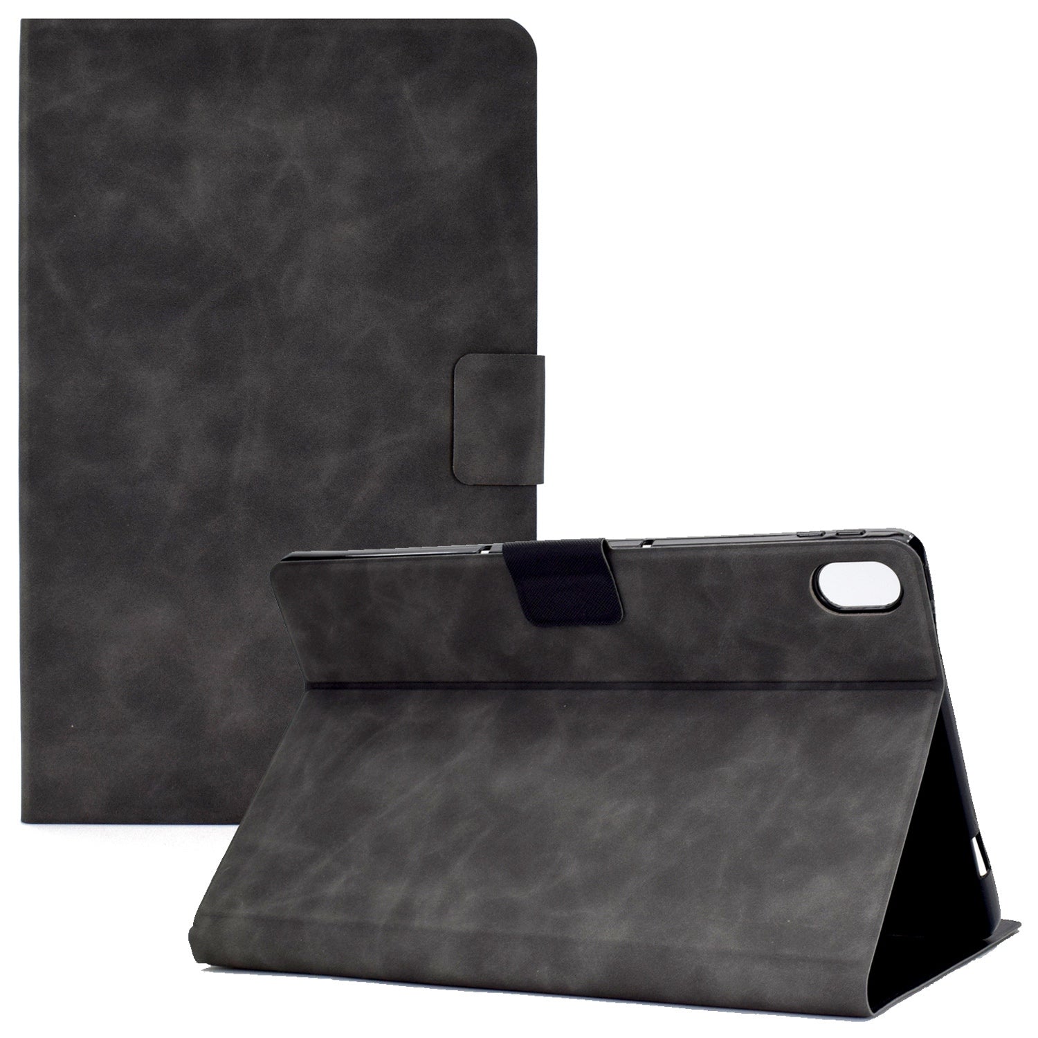 For iPad 10.9 (2022) / iPad 10th Gen Adjustable Stand Folio Tablet Case Cowhide Texture PU Leather Anti-Scratch Cover with Card Holder