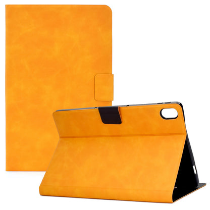 For iPad 10.9 (2022) / iPad 10th Gen Adjustable Stand Folio Tablet Case Cowhide Texture PU Leather Anti-Scratch Cover with Card Holder
