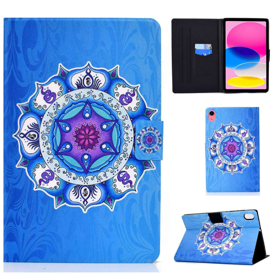 For iPad 10.9 (2022) / iPad 10th Gen Pattern Printing PU Leather Folio Tablet Case Fold Stand Card Holder Magnetic Flip Cover