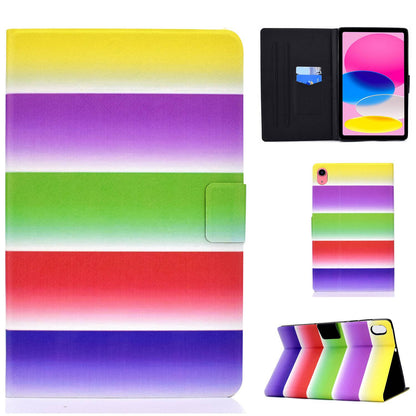 For iPad 10.9 (2022) / iPad 10th Gen Pattern Printing PU Leather Folio Tablet Case Fold Stand Card Holder Magnetic Flip Cover