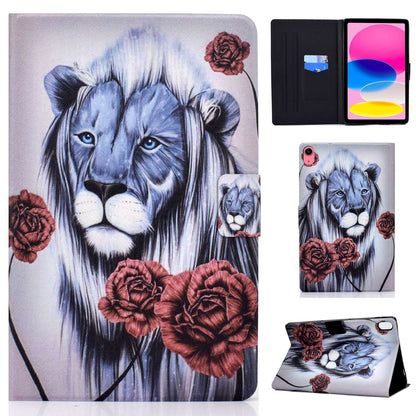 For iPad 10.9 (2022) / iPad 10th Gen Pattern Printing PU Leather Folio Tablet Case Fold Stand Card Holder Magnetic Flip Cover