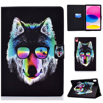 For iPad 10.9 (2022) / iPad 10th Gen Pattern Printing PU Leather Folio Tablet Case Fold Stand Card Holder Magnetic Flip Cover