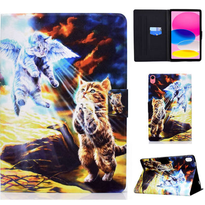 For iPad 10.9 (2022) / iPad 10th Gen Pattern Printing PU Leather Folio Tablet Case Fold Stand Card Holder Magnetic Flip Cover