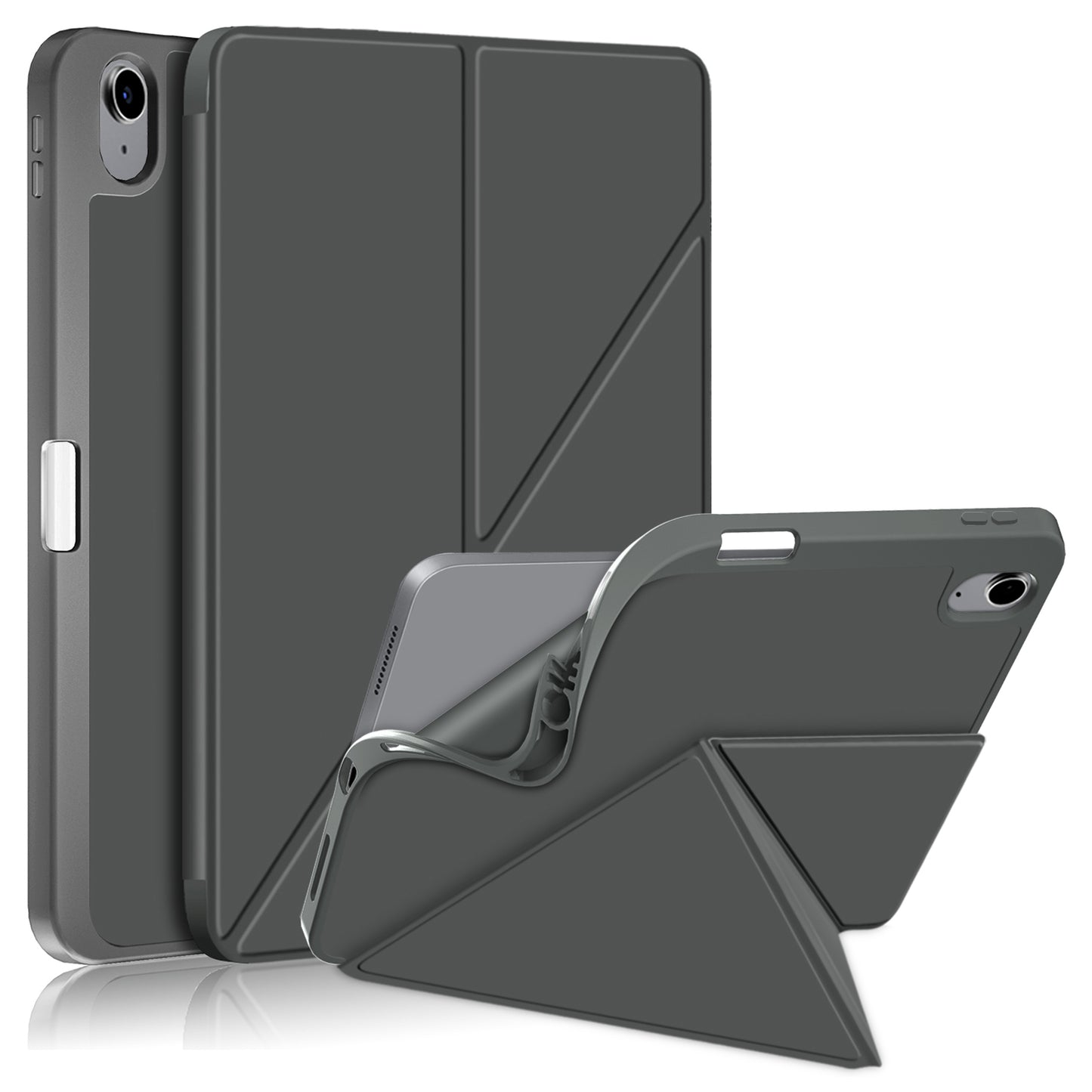 For iPad 10.9 (2022) / iPad 10th Gen Origami Stand PU Leather Tablet Case Auto Wake / Sleep Pen Slot Protective Cover