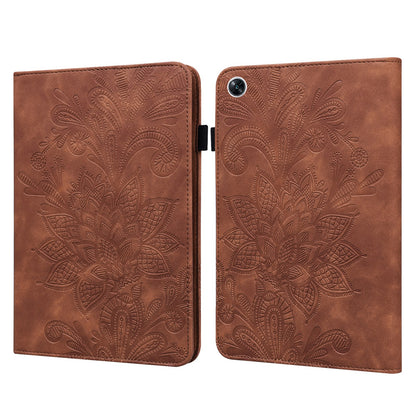 For Oppo Pad Air Flower Imprinting Tablet Protective Case PU Leather Shockproof Adjustable Stand Wallet Cover with Elastic Band