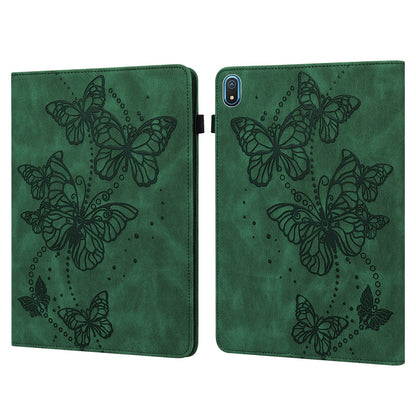 For Nokia T20 Butterfly Imprinted Tablet Stand Case PU Leather Card Holder Shockproof Cover with Elastic Band