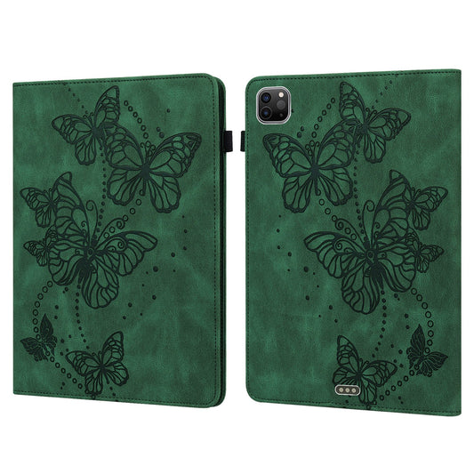 For iPad Pro 11-inch (2020) / (2021) / (2022) PU Leather Butterfly Imprinted Tablet Stand Cover Auto Wake / Sleep Card Holder Shockproof Case with Elastic Band