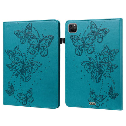 For iPad Pro 11-inch (2020) / (2021) / (2022) PU Leather Butterfly Imprinted Tablet Stand Cover Auto Wake / Sleep Card Holder Shockproof Case with Elastic Band