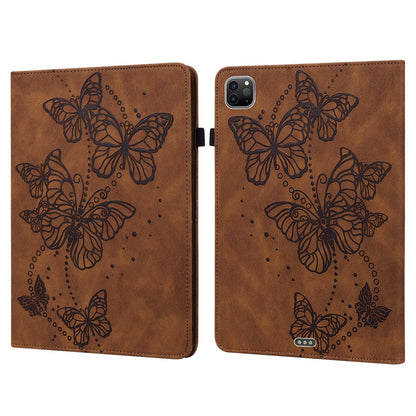 For iPad Pro 11-inch (2020) / (2021) / (2022) PU Leather Butterfly Imprinted Tablet Stand Cover Auto Wake / Sleep Card Holder Shockproof Case with Elastic Band