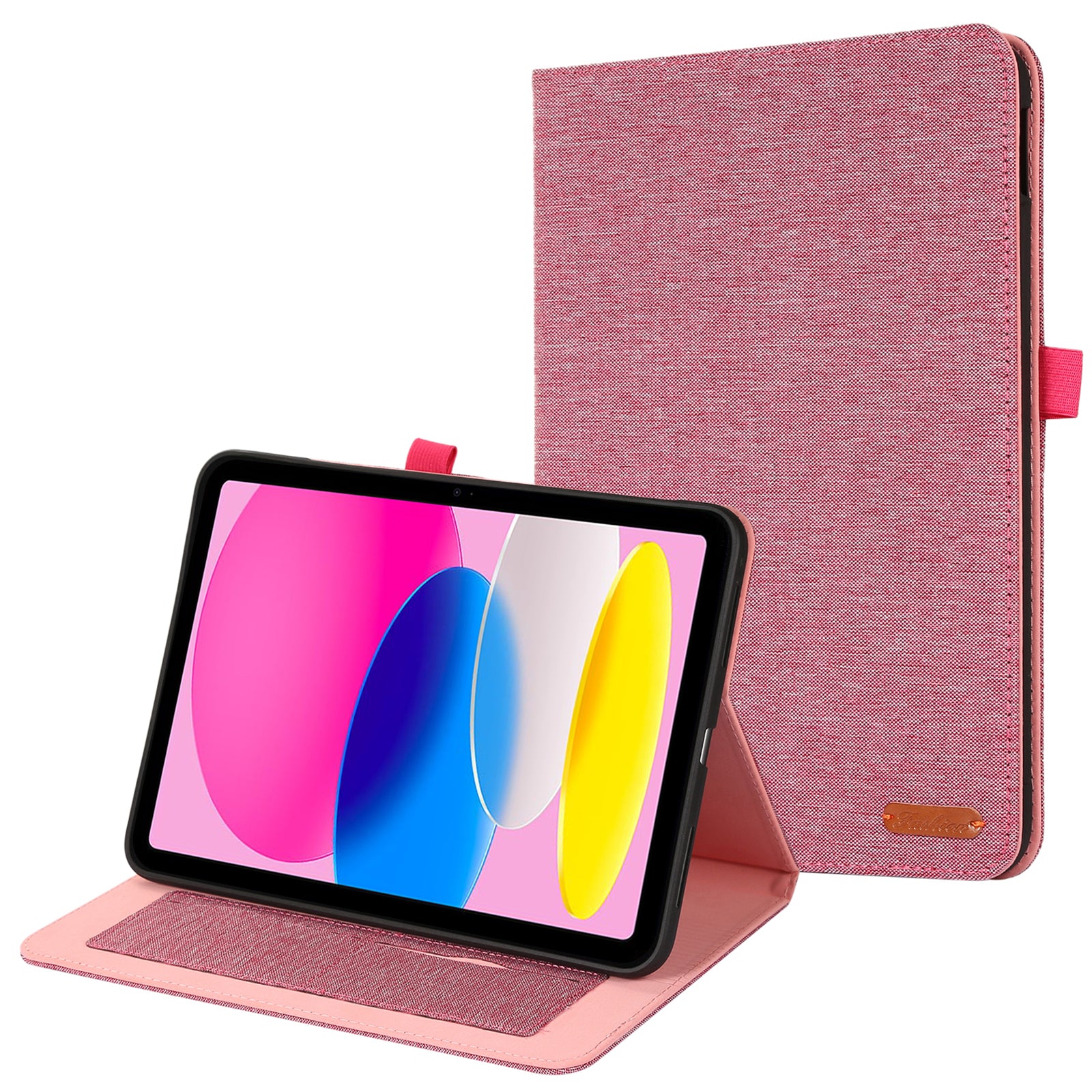 For iPad 10.9 (2022) Cloth Texture Tablet Case Full Body Protection PU Leather Card Holder Folio Stand Cover