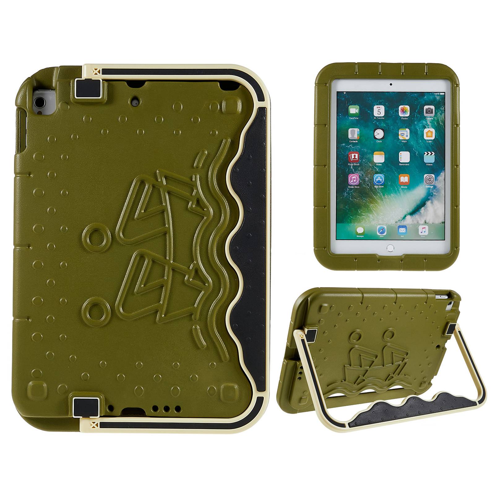 For iPad 10.2 (2021) / (2020) / (2019) / iPad Air 10.5 inch (2019) / iPad Pro 10.5-inch (2017) Anti-drop Kickstand Tablet Case Paddling Boat Style EVA + ABS Protective Cover