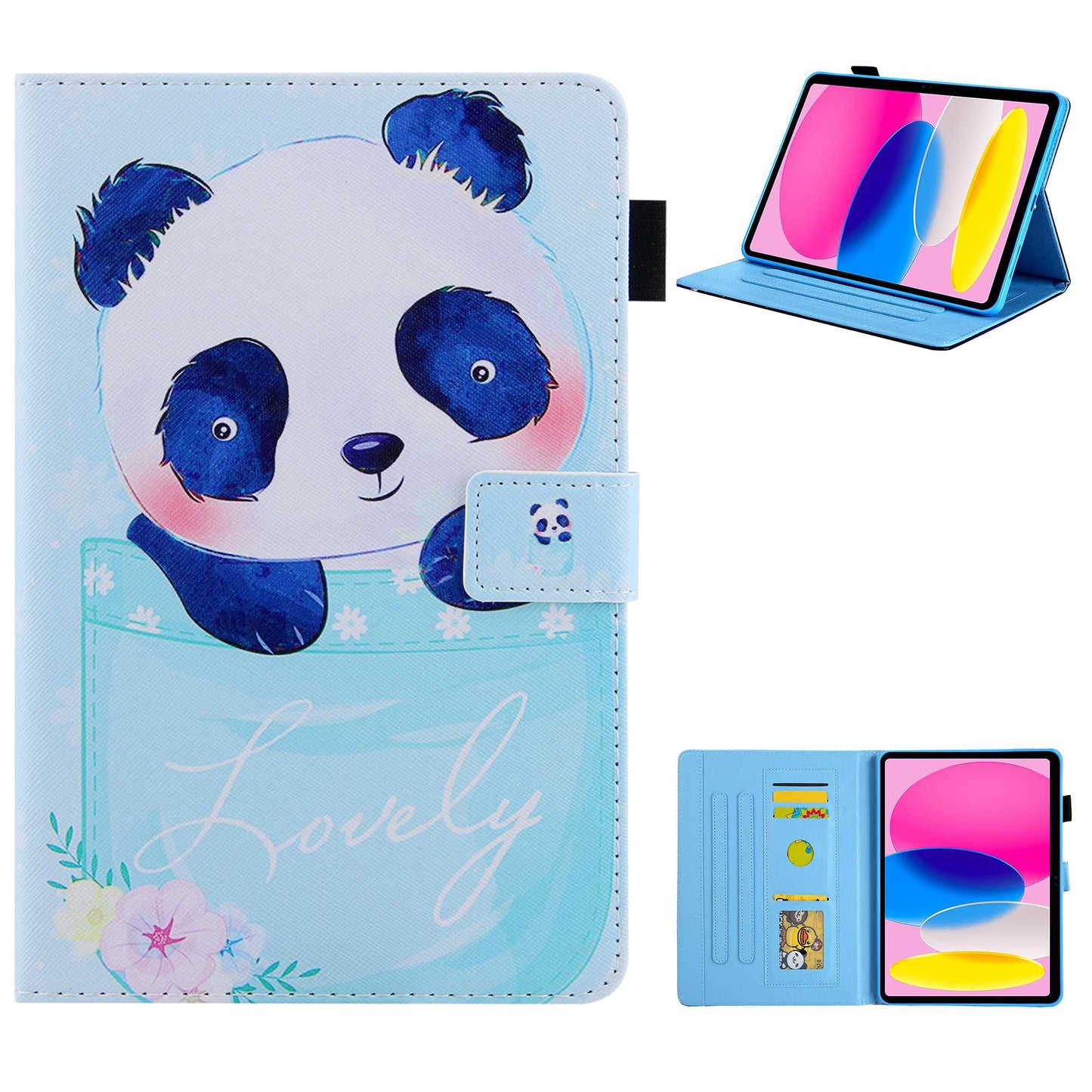 For iPad 10.9 (2022) / iPad 10th Gen Anti-scratch PU Leather Tablet Case Cross Texture Pattern Printing Card Holder Stand Magnetic Clasp Cover