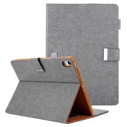 For iPad 10.9 (2022) Shockproof Tablet Cover Metal Buckle Wallet Stand Leather Protective Tablet Case