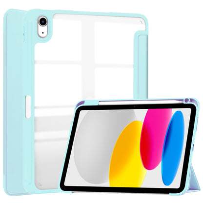 For iPad 10.9 (2022) Shockproof Tablet Case PU Leather + TPU + Acrylic Anti-Drop Protective Cover with Stand / Pen Slot